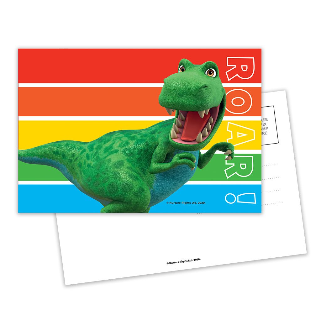 Dinosaur Roar Stripes Postcard