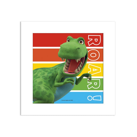 Dinosaur Roar Stripes Art Print