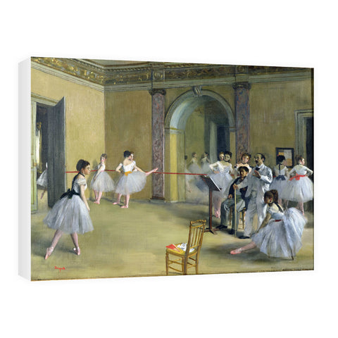 The Dance Foyer at the Opera on the rue Le Peletier, 1872 (oil on canvas) by Edgar Degas 20cm x 20cm Mini Mounted Print