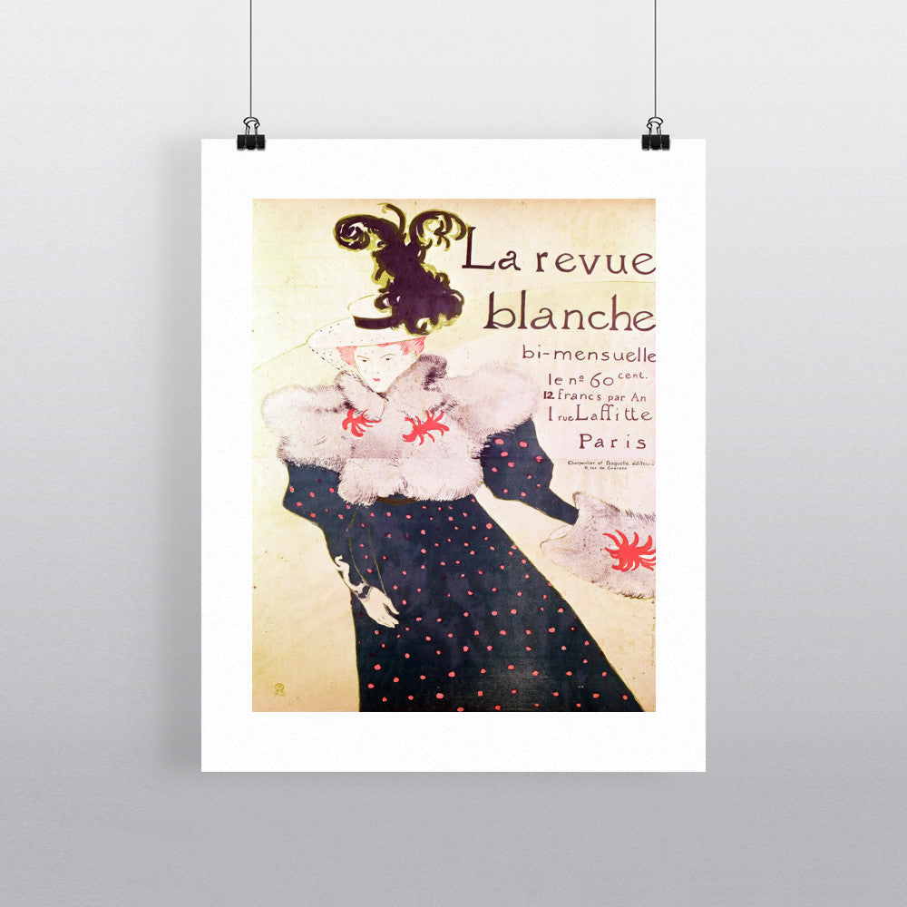 Poster advertising 'La Revue Blanche', 1895 (litho) by Henri de Toulouse-Lautrec 20cm x 20cm Mini Mounted Print