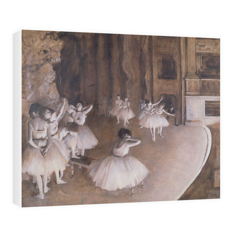 Ballet Rehearsal on the Stage, 1874 (oil on canvas) by Edgar Degas 20cm x 20cm Mini Mounted Print