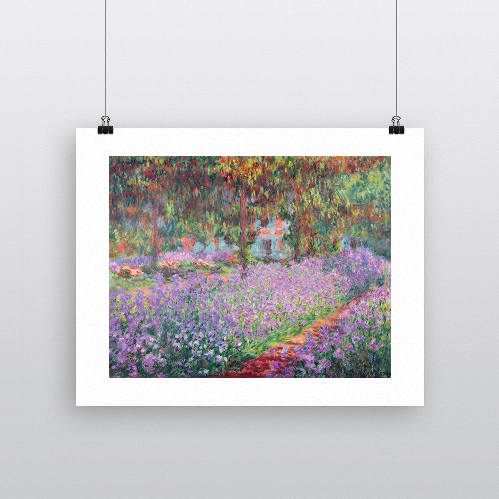 The Artist's Garden at Giverny, 1900 (oil on canvas) by Claude Monet 20cm x 20cm Mini Mounted Print