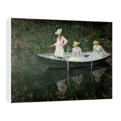 The Boat at Giverny, c.1887 (oil on canvas) by Claude Monet 20cm x 20cm Mini Mounted Print