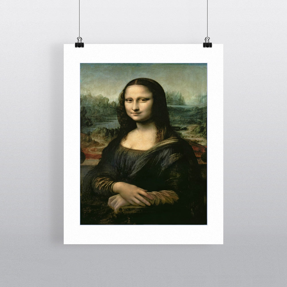 Mona Lisa, c.1503-6 (oil on panel) by Leonardo da Vinci 20cm x 20cm Mini Mounted Print