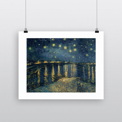 The Starry Night, 1888 (oil on canvas) by Vincent van Gogh 20cm x 20cm Mini Mounted Print