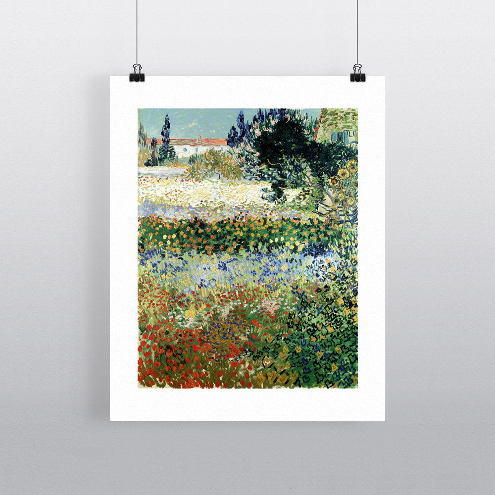 Garden in Bloom, Arles, 1888 (oil on canvas) by Vincent van Gogh 20cm x 20cm Mini Mounted Print