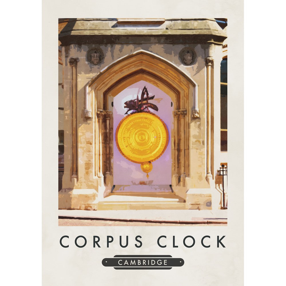 The Corpus Clock, Cambridge 16" x 20" Matte Mounted Print