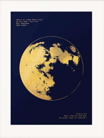 Apollo 11 - Gold Foil Print